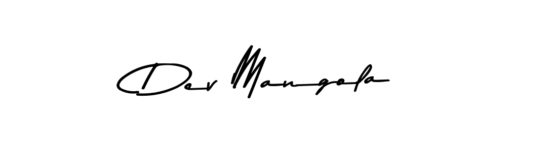 How to make Dev Mangola name signature. Use Asem Kandis PERSONAL USE style for creating short signs online. This is the latest handwritten sign. Dev Mangola signature style 9 images and pictures png