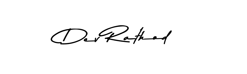 How to make Dev Rathod name signature. Use Asem Kandis PERSONAL USE style for creating short signs online. This is the latest handwritten sign. Dev Rathod signature style 9 images and pictures png