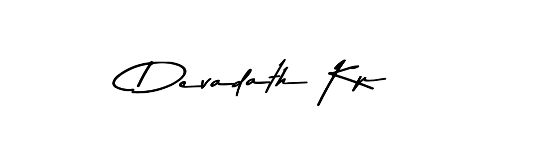 Create a beautiful signature design for name Devadath Kp. With this signature (Asem Kandis PERSONAL USE) fonts, you can make a handwritten signature for free. Devadath Kp signature style 9 images and pictures png