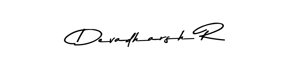 How to make Devadharsh R name signature. Use Asem Kandis PERSONAL USE style for creating short signs online. This is the latest handwritten sign. Devadharsh R signature style 9 images and pictures png