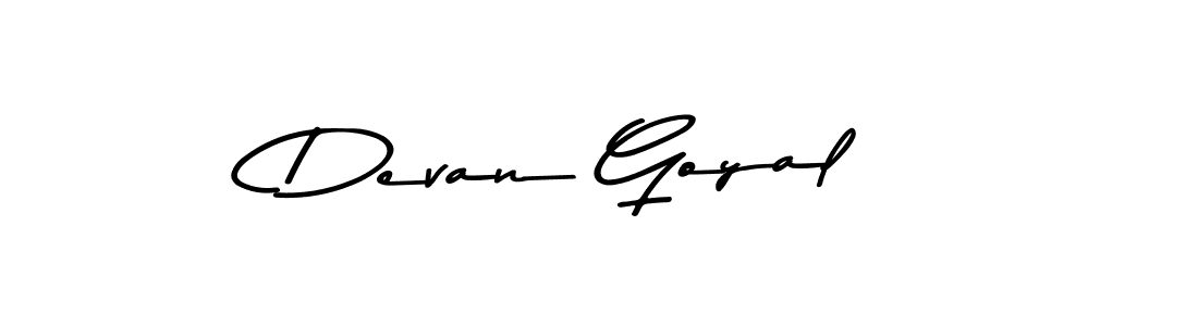 How to make Devan Goyal name signature. Use Asem Kandis PERSONAL USE style for creating short signs online. This is the latest handwritten sign. Devan Goyal signature style 9 images and pictures png