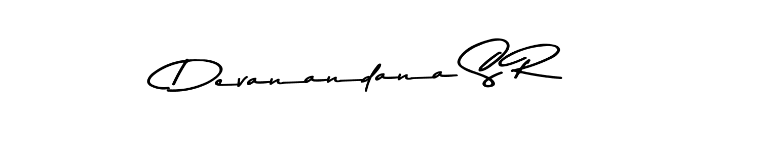 How to make Devanandana S R name signature. Use Asem Kandis PERSONAL USE style for creating short signs online. This is the latest handwritten sign. Devanandana S R signature style 9 images and pictures png