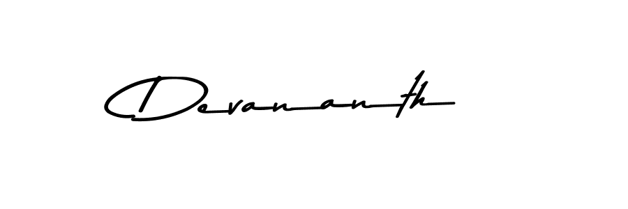 How to make Devananth name signature. Use Asem Kandis PERSONAL USE style for creating short signs online. This is the latest handwritten sign. Devananth signature style 9 images and pictures png