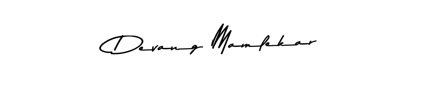 Create a beautiful signature design for name Devang Mamlekar. With this signature (Asem Kandis PERSONAL USE) fonts, you can make a handwritten signature for free. Devang Mamlekar signature style 9 images and pictures png