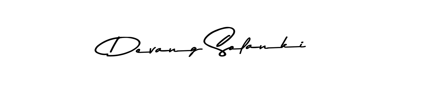 Make a beautiful signature design for name Devang Solanki. With this signature (Asem Kandis PERSONAL USE) style, you can create a handwritten signature for free. Devang Solanki signature style 9 images and pictures png