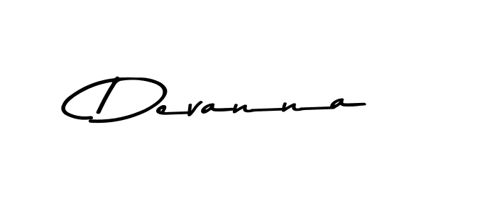 Create a beautiful signature design for name Devanna. With this signature (Asem Kandis PERSONAL USE) fonts, you can make a handwritten signature for free. Devanna signature style 9 images and pictures png
