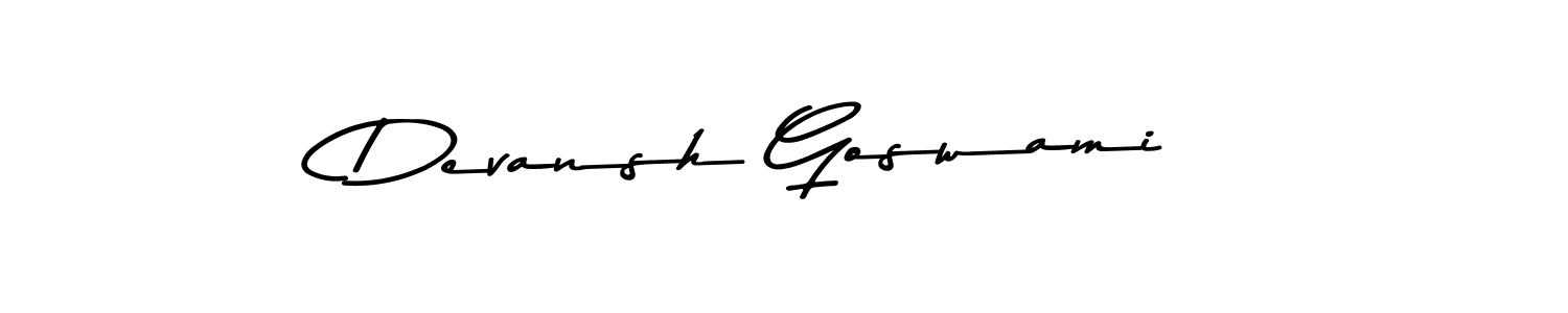 The best way (Asem Kandis PERSONAL USE) to make a short signature is to pick only two or three words in your name. The name Devansh Goswami include a total of six letters. For converting this name. Devansh Goswami signature style 9 images and pictures png
