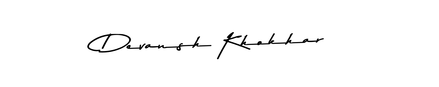 Design your own signature with our free online signature maker. With this signature software, you can create a handwritten (Asem Kandis PERSONAL USE) signature for name Devansh Khokhar. Devansh Khokhar signature style 9 images and pictures png