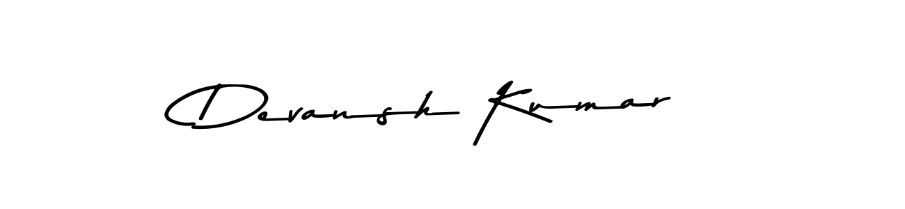 Create a beautiful signature design for name Devansh Kumar. With this signature (Asem Kandis PERSONAL USE) fonts, you can make a handwritten signature for free. Devansh Kumar signature style 9 images and pictures png
