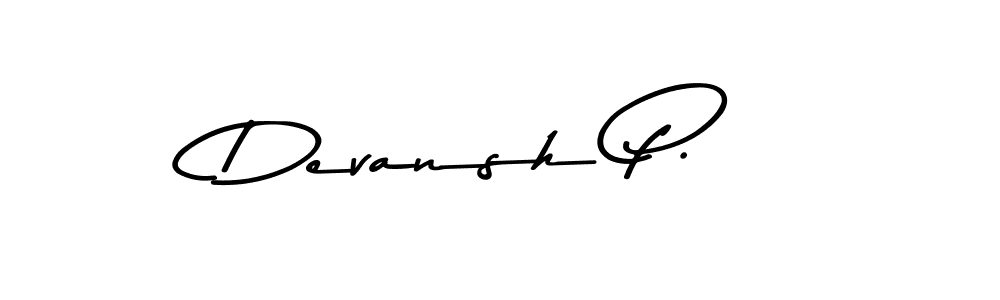 Use a signature maker to create a handwritten signature online. With this signature software, you can design (Asem Kandis PERSONAL USE) your own signature for name Devansh P.. Devansh P. signature style 9 images and pictures png