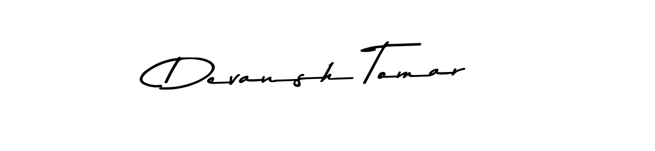 Make a beautiful signature design for name Devansh Tomar. With this signature (Asem Kandis PERSONAL USE) style, you can create a handwritten signature for free. Devansh Tomar signature style 9 images and pictures png
