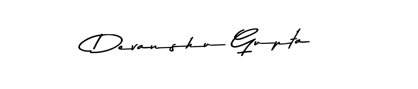 Make a beautiful signature design for name Devanshu Gupta. With this signature (Asem Kandis PERSONAL USE) style, you can create a handwritten signature for free. Devanshu Gupta signature style 9 images and pictures png