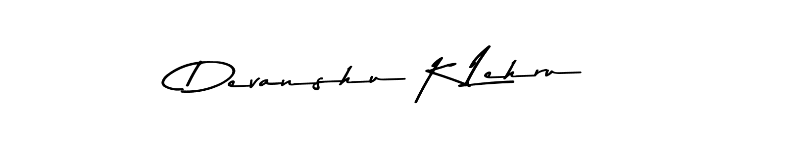 Make a beautiful signature design for name Devanshu K Lehru. With this signature (Asem Kandis PERSONAL USE) style, you can create a handwritten signature for free. Devanshu K Lehru signature style 9 images and pictures png