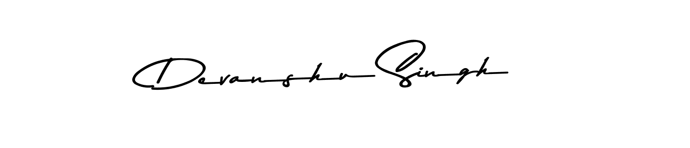 Create a beautiful signature design for name Devanshu Singh. With this signature (Asem Kandis PERSONAL USE) fonts, you can make a handwritten signature for free. Devanshu Singh signature style 9 images and pictures png