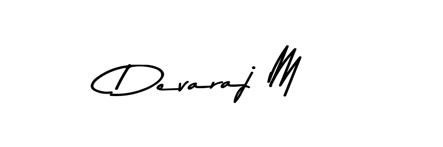 Make a beautiful signature design for name Devaraj M. With this signature (Asem Kandis PERSONAL USE) style, you can create a handwritten signature for free. Devaraj M signature style 9 images and pictures png