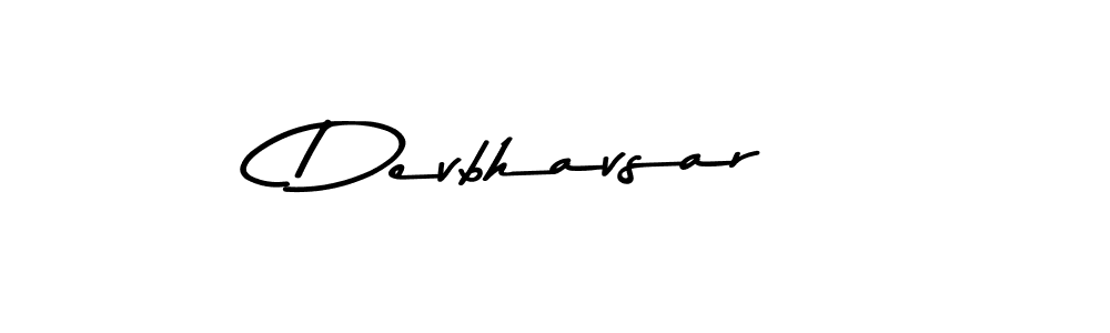 How to make Devbhavsar name signature. Use Asem Kandis PERSONAL USE style for creating short signs online. This is the latest handwritten sign. Devbhavsar signature style 9 images and pictures png