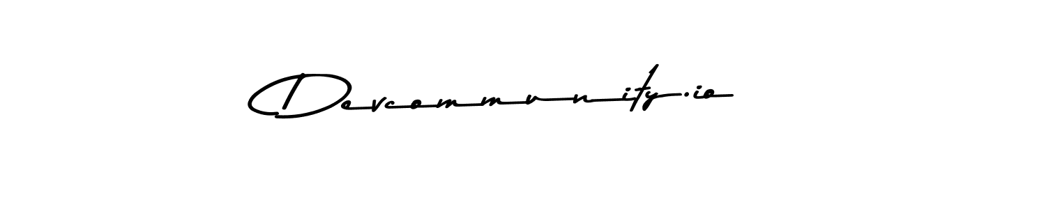 The best way (Asem Kandis PERSONAL USE) to make a short signature is to pick only two or three words in your name. The name Devcommunity.io include a total of six letters. For converting this name. Devcommunity.io signature style 9 images and pictures png