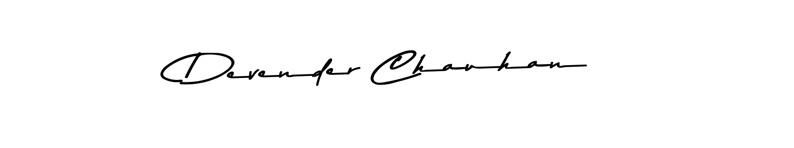 How to make Devender Chauhan name signature. Use Asem Kandis PERSONAL USE style for creating short signs online. This is the latest handwritten sign. Devender Chauhan signature style 9 images and pictures png