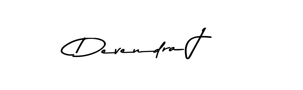 How to make Devendra J name signature. Use Asem Kandis PERSONAL USE style for creating short signs online. This is the latest handwritten sign. Devendra J signature style 9 images and pictures png