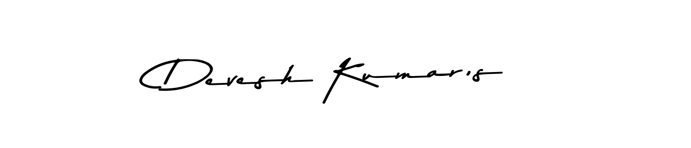 Make a beautiful signature design for name Devesh Kumar,s. With this signature (Asem Kandis PERSONAL USE) style, you can create a handwritten signature for free. Devesh Kumar,s signature style 9 images and pictures png