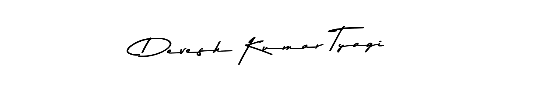 How to make Devesh Kumar Tyagi name signature. Use Asem Kandis PERSONAL USE style for creating short signs online. This is the latest handwritten sign. Devesh Kumar Tyagi signature style 9 images and pictures png