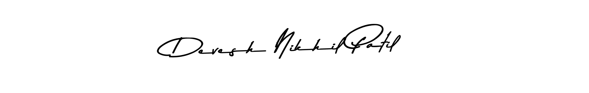 Create a beautiful signature design for name Devesh Nikhil Patil. With this signature (Asem Kandis PERSONAL USE) fonts, you can make a handwritten signature for free. Devesh Nikhil Patil signature style 9 images and pictures png