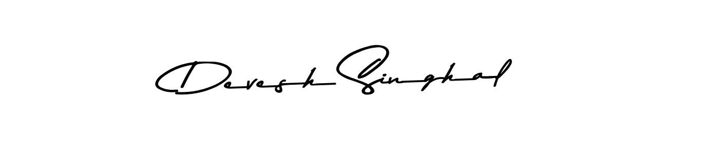 Make a beautiful signature design for name Devesh Singhal. With this signature (Asem Kandis PERSONAL USE) style, you can create a handwritten signature for free. Devesh Singhal signature style 9 images and pictures png