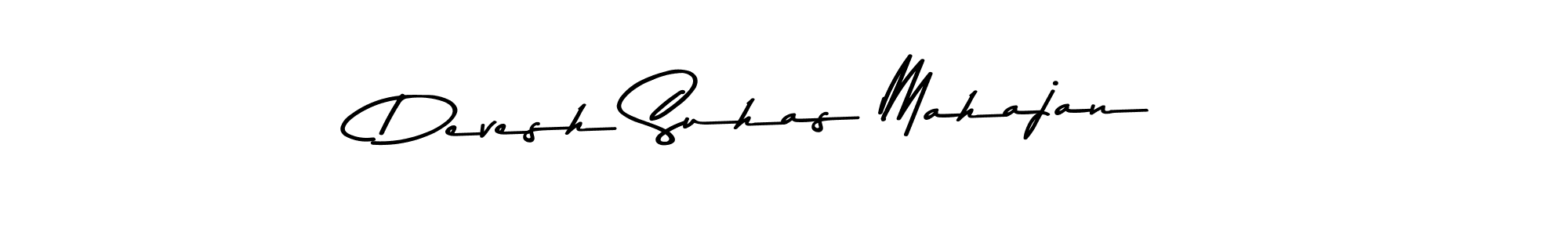 How to make Devesh Suhas Mahajan name signature. Use Asem Kandis PERSONAL USE style for creating short signs online. This is the latest handwritten sign. Devesh Suhas Mahajan signature style 9 images and pictures png