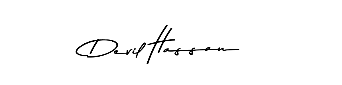 Design your own signature with our free online signature maker. With this signature software, you can create a handwritten (Asem Kandis PERSONAL USE) signature for name Devil Hassan. Devil Hassan signature style 9 images and pictures png