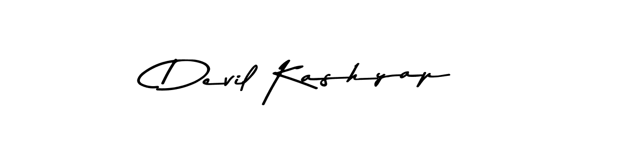 How to make Devil Kashyap name signature. Use Asem Kandis PERSONAL USE style for creating short signs online. This is the latest handwritten sign. Devil Kashyap signature style 9 images and pictures png