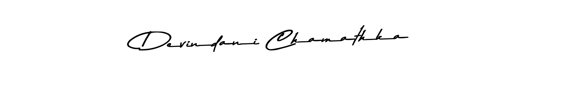 Design your own signature with our free online signature maker. With this signature software, you can create a handwritten (Asem Kandis PERSONAL USE) signature for name Devindani Chamathka. Devindani Chamathka signature style 9 images and pictures png