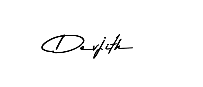 How to make Devjith name signature. Use Asem Kandis PERSONAL USE style for creating short signs online. This is the latest handwritten sign. Devjith signature style 9 images and pictures png