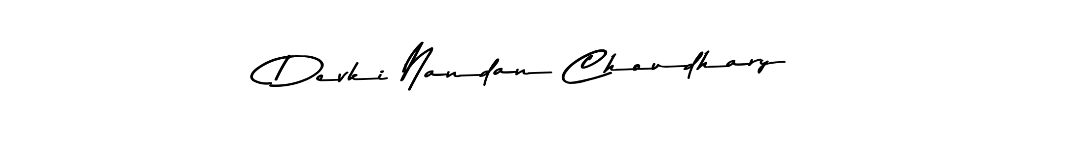 How to make Devki Nandan Choudhary name signature. Use Asem Kandis PERSONAL USE style for creating short signs online. This is the latest handwritten sign. Devki Nandan Choudhary signature style 9 images and pictures png