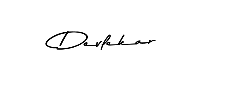 Make a beautiful signature design for name Devlekar. With this signature (Asem Kandis PERSONAL USE) style, you can create a handwritten signature for free. Devlekar signature style 9 images and pictures png