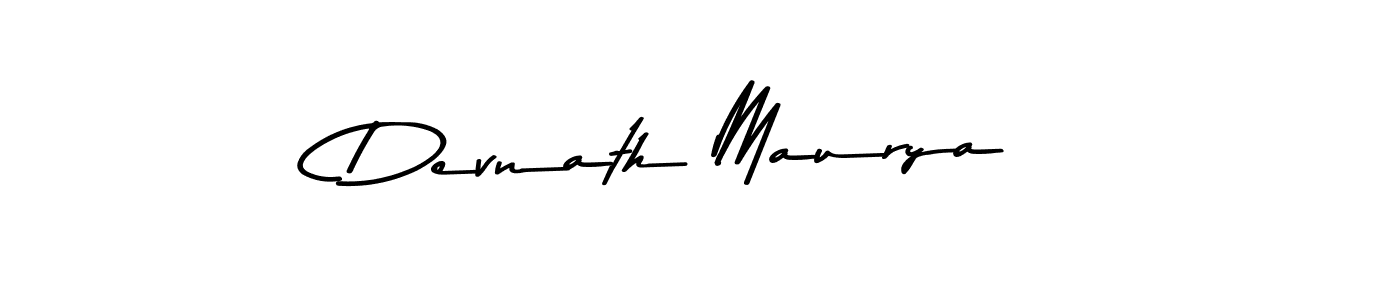 Make a beautiful signature design for name Devnath Maurya. With this signature (Asem Kandis PERSONAL USE) style, you can create a handwritten signature for free. Devnath Maurya signature style 9 images and pictures png