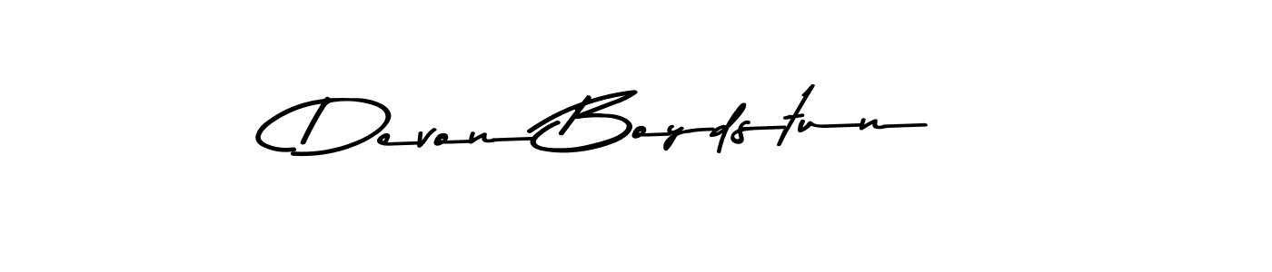 Make a beautiful signature design for name Devon Boydstun. With this signature (Asem Kandis PERSONAL USE) style, you can create a handwritten signature for free. Devon Boydstun signature style 9 images and pictures png