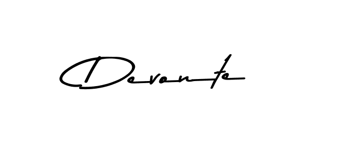 Make a beautiful signature design for name Devonte. With this signature (Asem Kandis PERSONAL USE) style, you can create a handwritten signature for free. Devonte signature style 9 images and pictures png