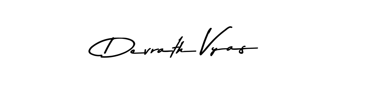 Create a beautiful signature design for name Devrath Vyas. With this signature (Asem Kandis PERSONAL USE) fonts, you can make a handwritten signature for free. Devrath Vyas signature style 9 images and pictures png