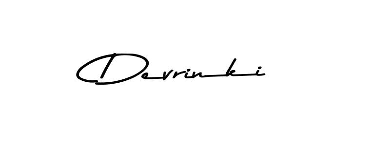 Design your own signature with our free online signature maker. With this signature software, you can create a handwritten (Asem Kandis PERSONAL USE) signature for name Devrinki. Devrinki signature style 9 images and pictures png