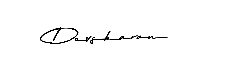 How to make Devsharan name signature. Use Asem Kandis PERSONAL USE style for creating short signs online. This is the latest handwritten sign. Devsharan signature style 9 images and pictures png