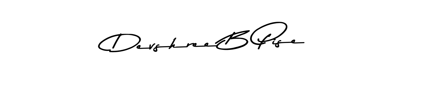 How to make Devshree B Pise name signature. Use Asem Kandis PERSONAL USE style for creating short signs online. This is the latest handwritten sign. Devshree B Pise signature style 9 images and pictures png