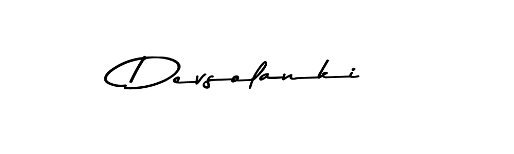Create a beautiful signature design for name Devsolanki. With this signature (Asem Kandis PERSONAL USE) fonts, you can make a handwritten signature for free. Devsolanki signature style 9 images and pictures png