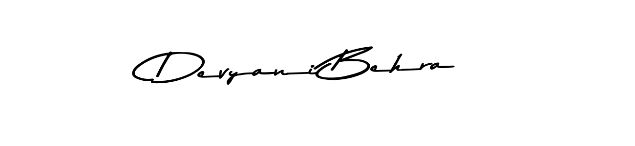 Create a beautiful signature design for name Devyani Behra. With this signature (Asem Kandis PERSONAL USE) fonts, you can make a handwritten signature for free. Devyani Behra signature style 9 images and pictures png