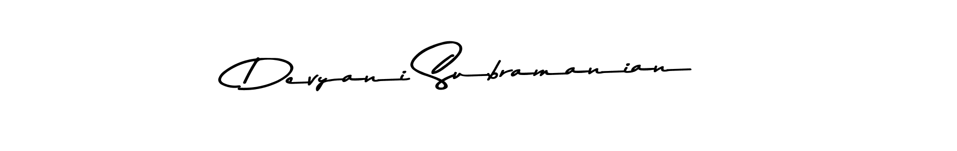 How to make Devyani Subramanian signature? Asem Kandis PERSONAL USE is a professional autograph style. Create handwritten signature for Devyani Subramanian name. Devyani Subramanian signature style 9 images and pictures png