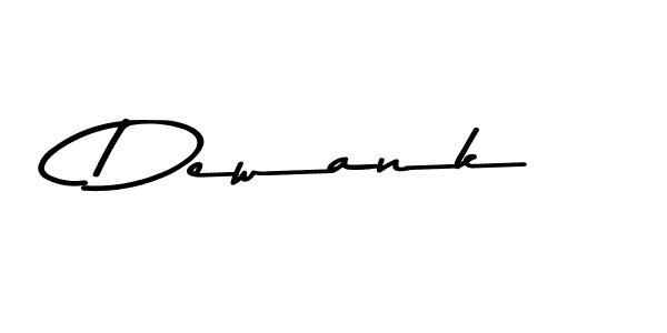 How to make Dewank name signature. Use Asem Kandis PERSONAL USE style for creating short signs online. This is the latest handwritten sign. Dewank signature style 9 images and pictures png