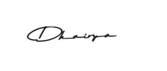 Design your own signature with our free online signature maker. With this signature software, you can create a handwritten (Asem Kandis PERSONAL USE) signature for name Dhairya. Dhairya signature style 9 images and pictures png