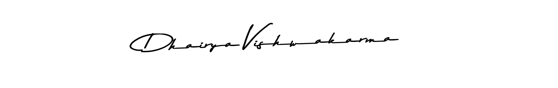 How to make Dhairya Vishwakarma name signature. Use Asem Kandis PERSONAL USE style for creating short signs online. This is the latest handwritten sign. Dhairya Vishwakarma signature style 9 images and pictures png