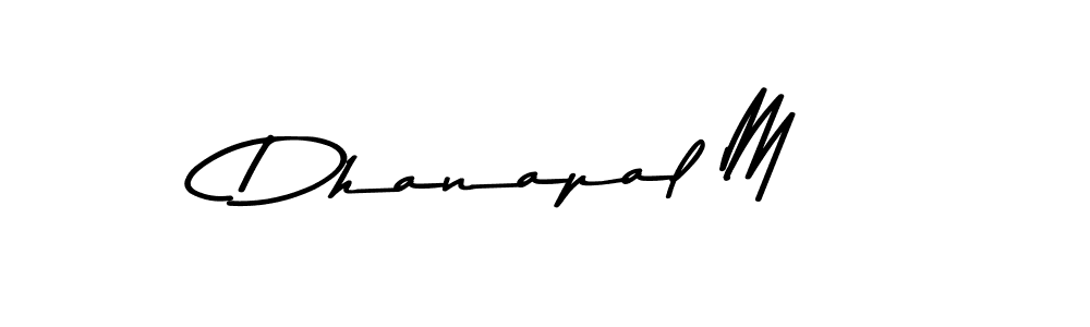 Create a beautiful signature design for name Dhanapal M. With this signature (Asem Kandis PERSONAL USE) fonts, you can make a handwritten signature for free. Dhanapal M signature style 9 images and pictures png
