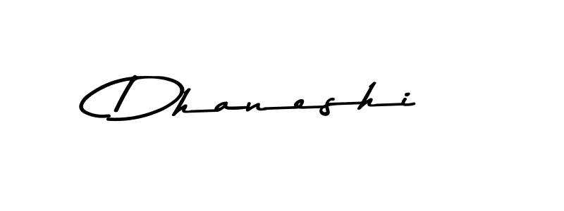 How to make Dhaneshi name signature. Use Asem Kandis PERSONAL USE style for creating short signs online. This is the latest handwritten sign. Dhaneshi signature style 9 images and pictures png