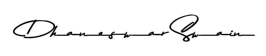 A classic penmanship look for Dhaneswar Swain. The Asem Kandis PERSONAL USE font brings timeless elegance and confidence to every signed document. Dhaneswar Swain signature style 9 images and pictures png